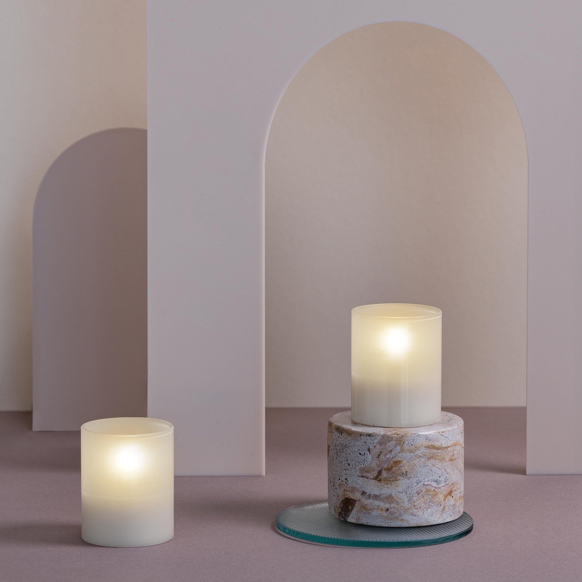 LED glass candle Hurricane 2 stk 4,7x5,7 cm vanilla